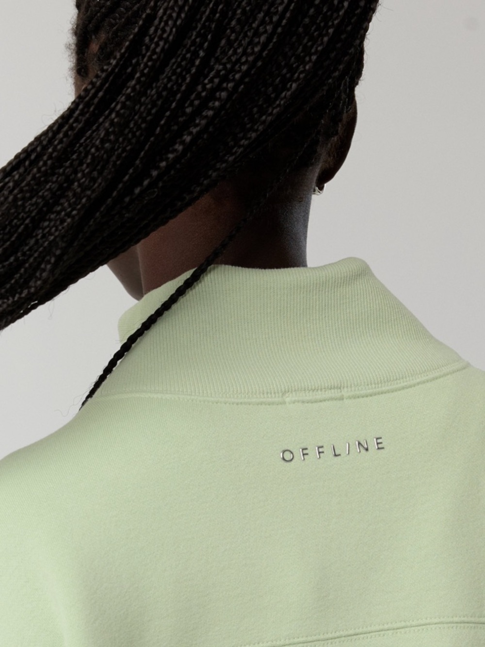 Aerie offline cloud fleece mock DUSTY SAGE Women's Sweater - Picture 10 of 12